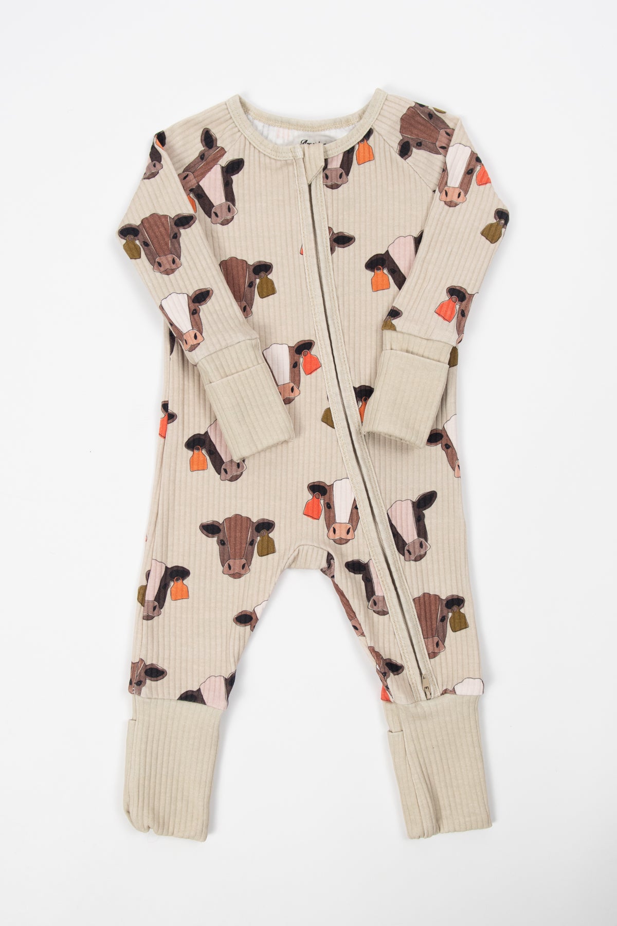 Cattle Buddy Baby Ribbed Cotton Zippy