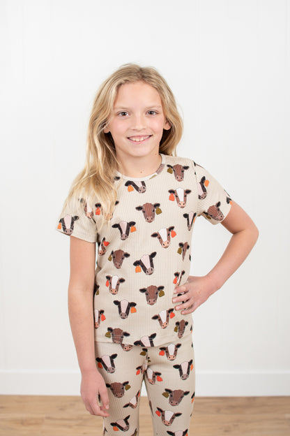 Cattle Buddy Toddler/Youth Ribbed Cotton Pajama Set