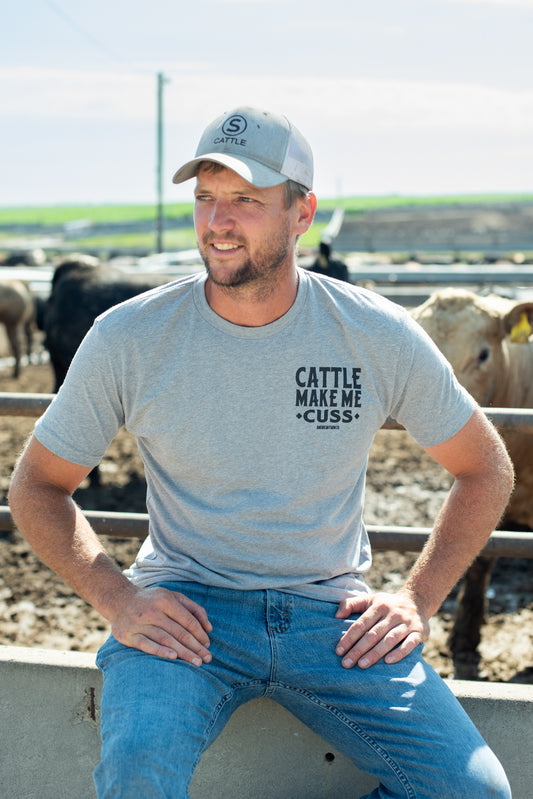 'Cattle Make Me Cuss' Grey Tee