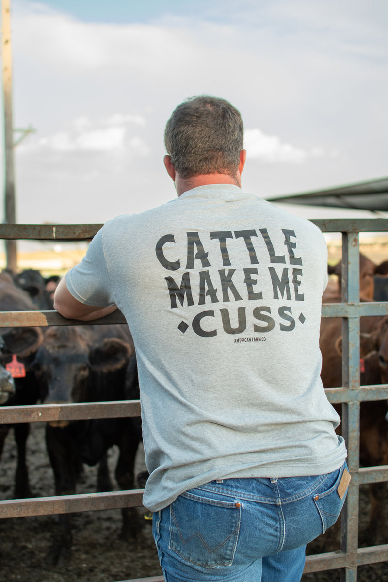 'Cattle Make Me Cuss' Grey Tee