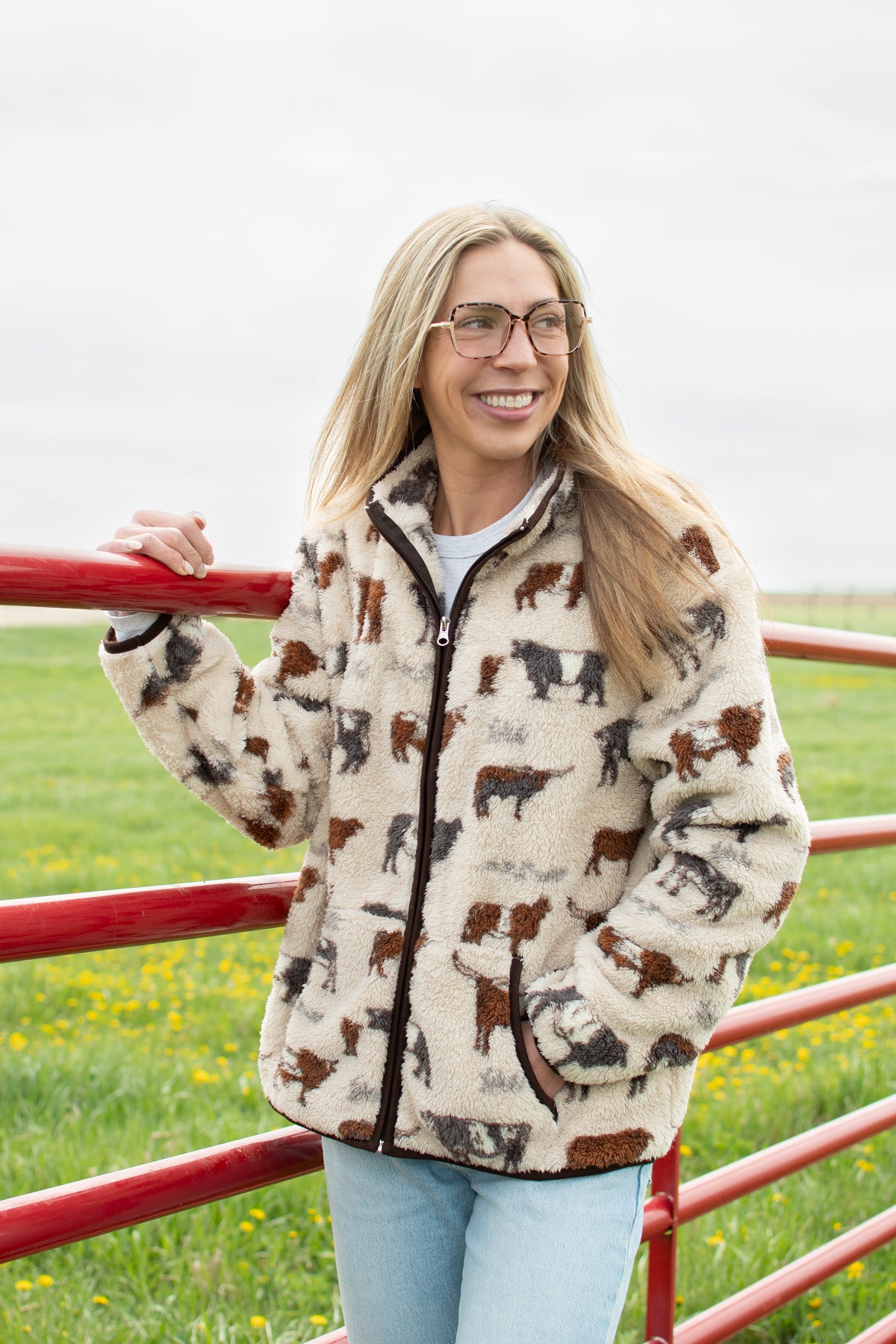 Cattle Sherpa Adult Full Zip Jacket