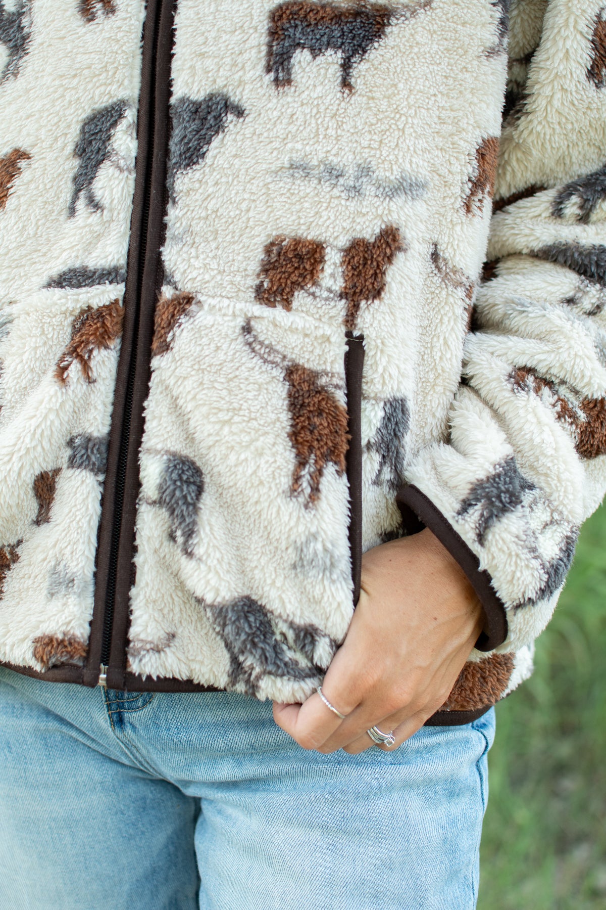 Cattle Sherpa Adult Full Zip Jacket