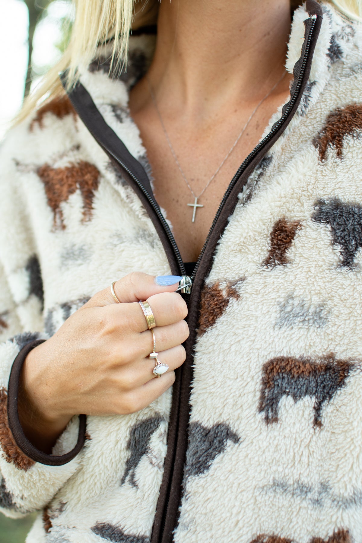 Cattle Sherpa Adult Full Zip Jacket