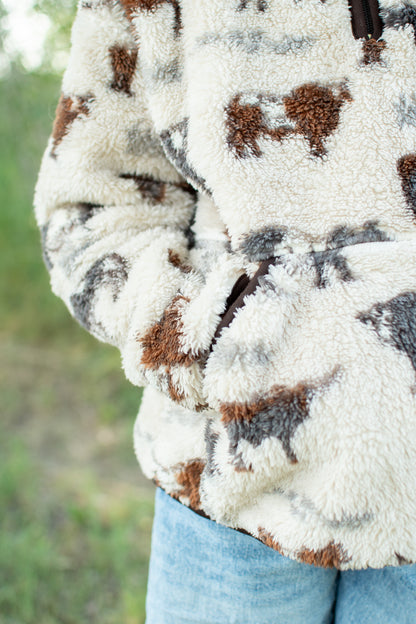 Cattle Sherpa Youth 1/4 Zip Hoodie