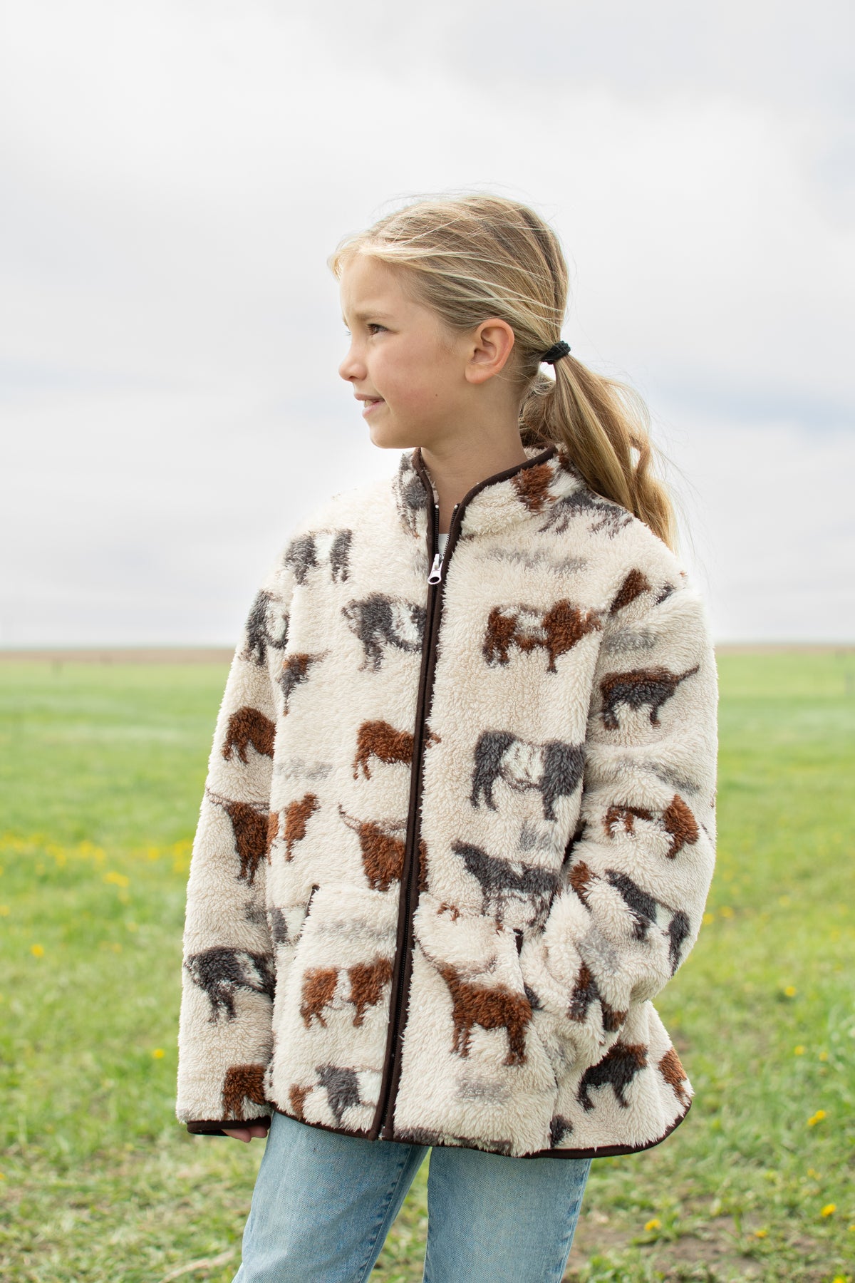 Cattle Sherpa Youth Full Zip Jacket