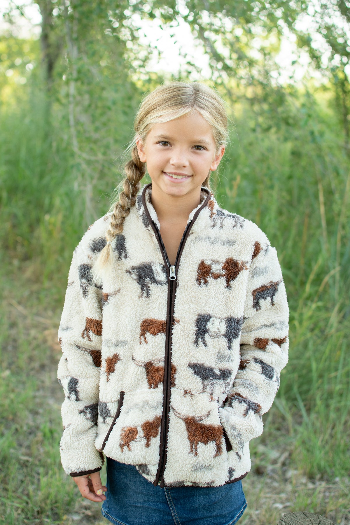Cattle Sherpa Youth Full Zip Jacket