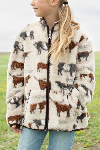 Cattle Sherpa Youth Full Zip Jacket