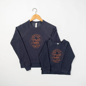 Certified Free Range Navy Toddler/Youth Crewneck - American Farm Company