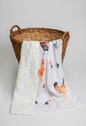 Chicken Minky Blanket - American Farm Company