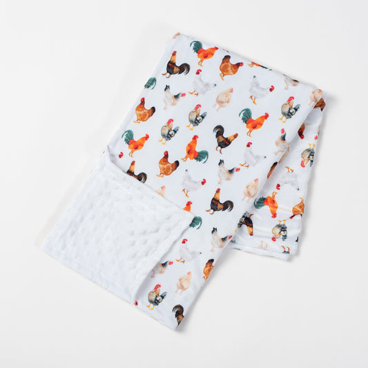 Chicken Minky Baby Blanket