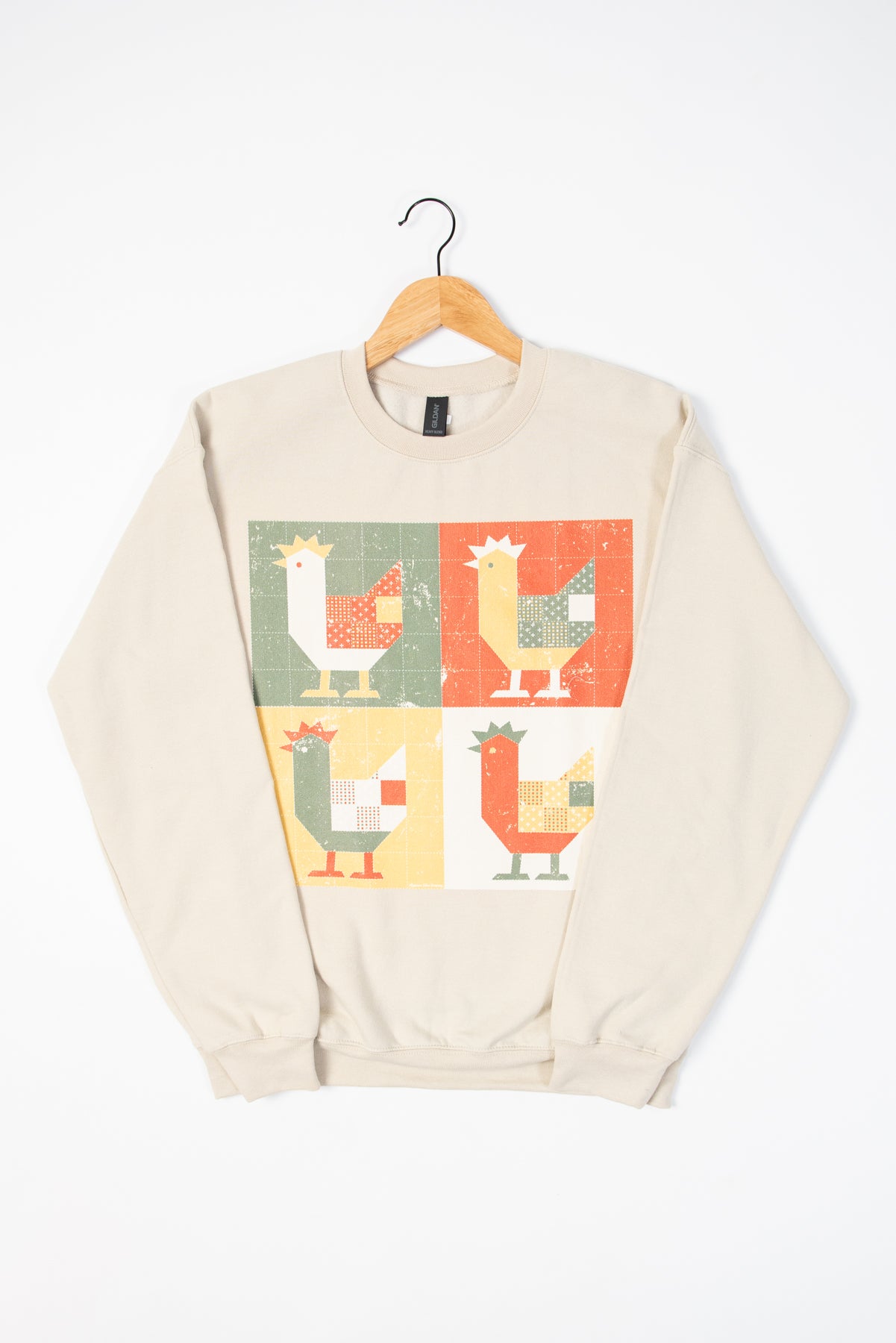 Chicken Quilt Pattern Crewneck