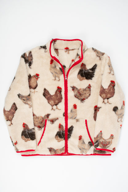 Chicken Sherpa Adult Full Zip Jacket