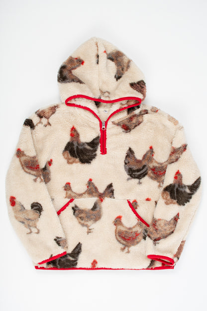 Chicken Sherpa Youth 1/4 Zip Hoodie