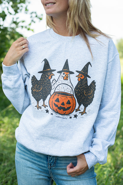 Chicken Witches Halloween Crewneck