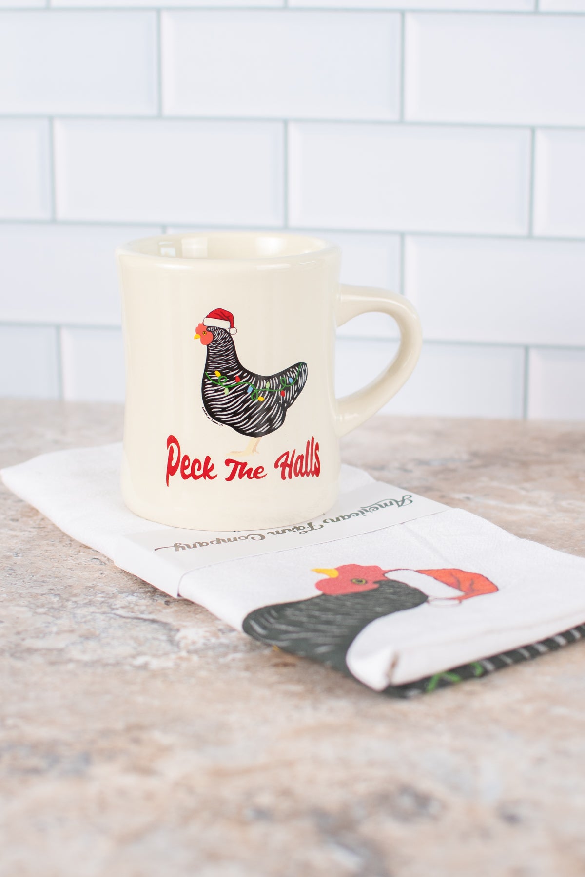 Chicken 'Peck the Halls' Ceramic Mug