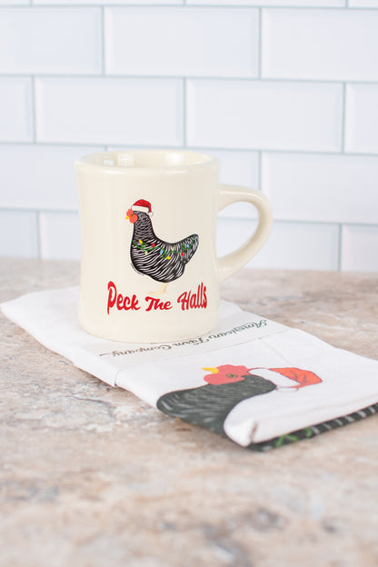 Chicken 'Peck the Halls' Ceramic Mug