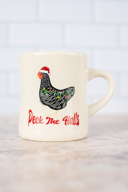 Chicken 'Peck the Halls' Ceramic Mug