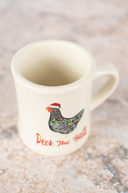 Chicken 'Peck the Halls' Ceramic Mug