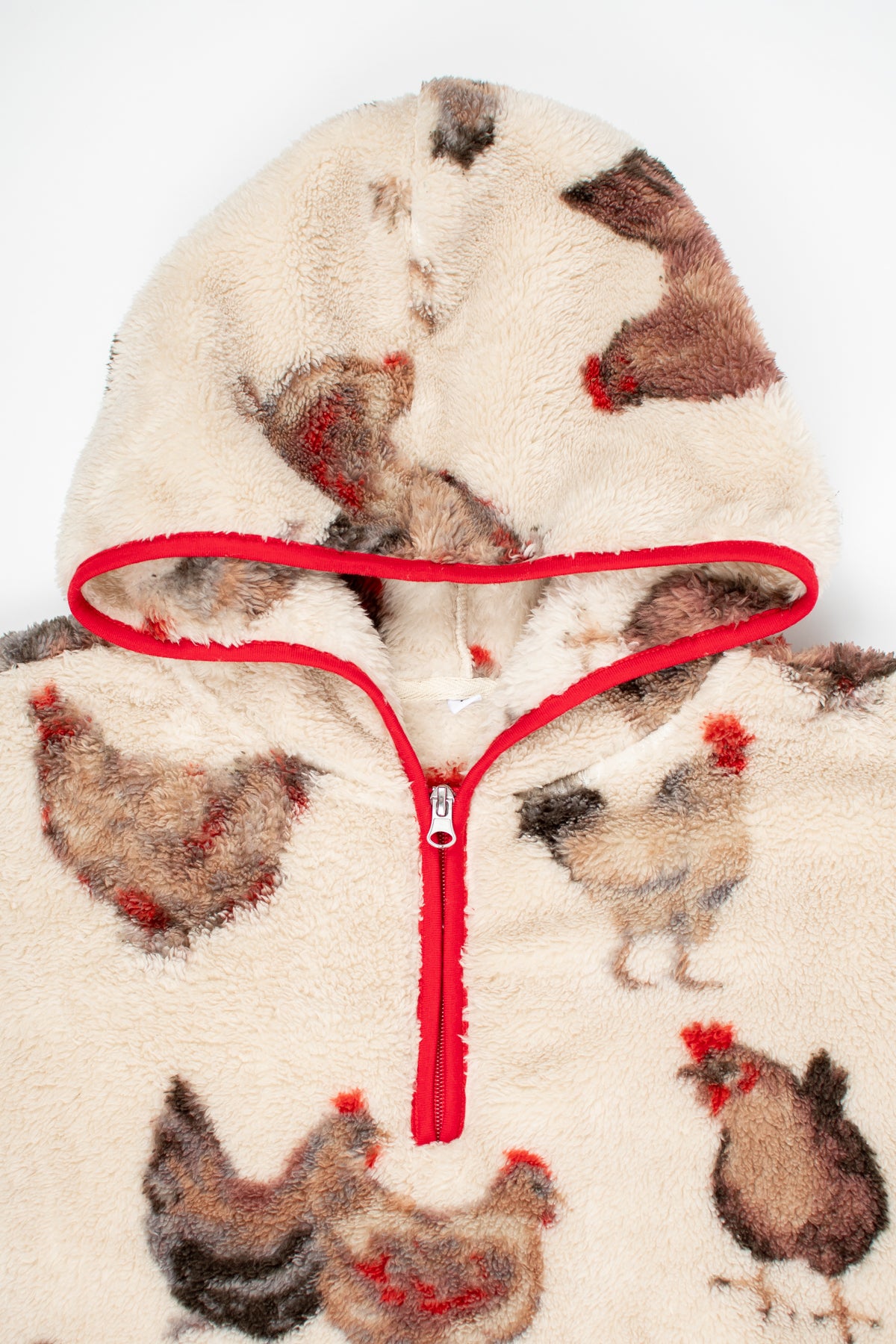 Chicken Sherpa Adult 1/4 Zip Hoodie