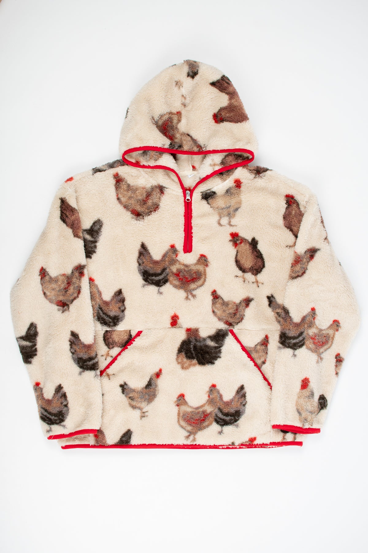 Chicken Sherpa Adult 1/4 Zip Hoodie
