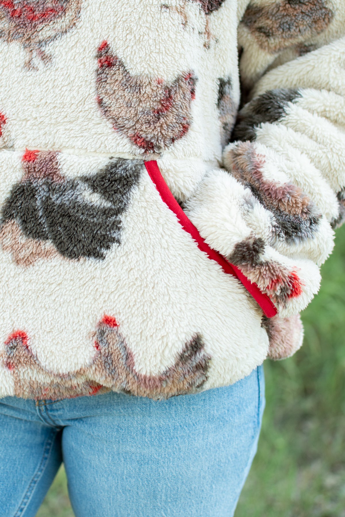 Chicken Sherpa Adult 1/4 Zip Hoodie