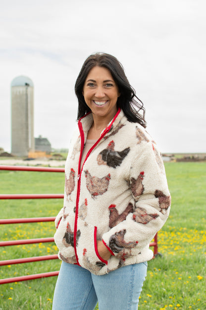 Chicken Sherpa Adult Full Zip Jacket
