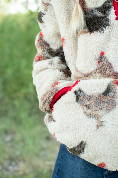 Chicken Sherpa Youth 1/4 Zip Hoodie