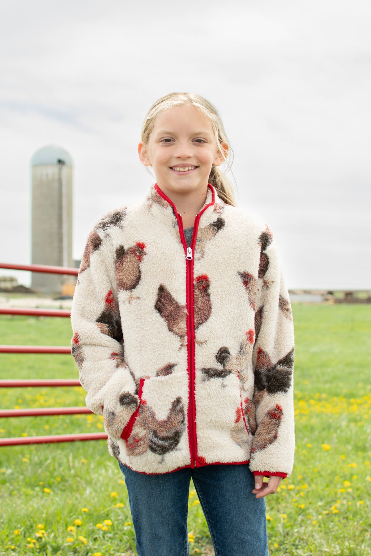 Chicken Sherpa Youth Full Zip Jacket