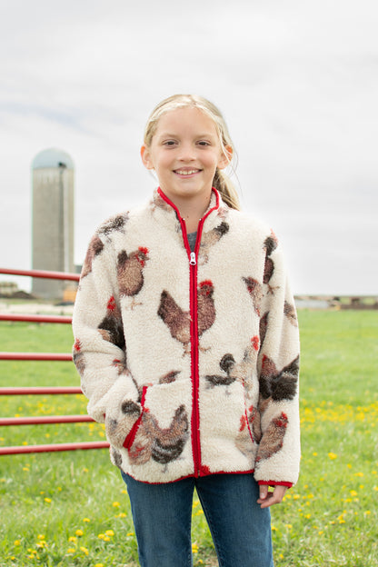 Chicken Sherpa Youth Full Zip Jacket