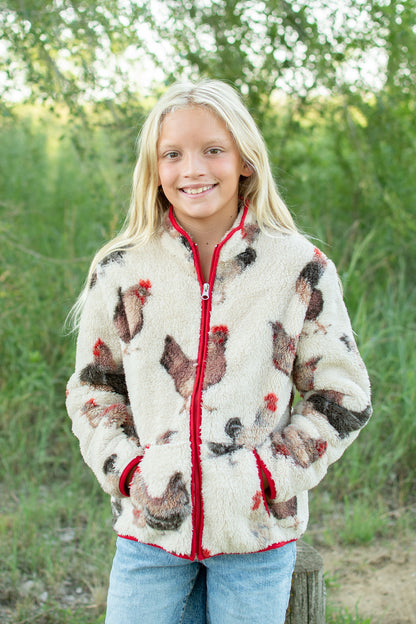 Chicken Sherpa Youth Full Zip Jacket