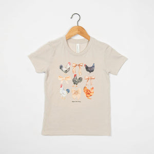 Chickens & Bows Cream Youth Tee - American Farm Company