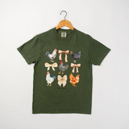 Chickens & Bows Green Tee - American Farm Company