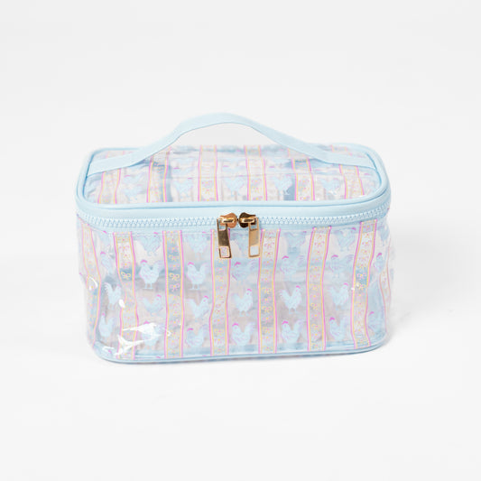 Chickens & Bows Clear Cosmetic Bag - Big