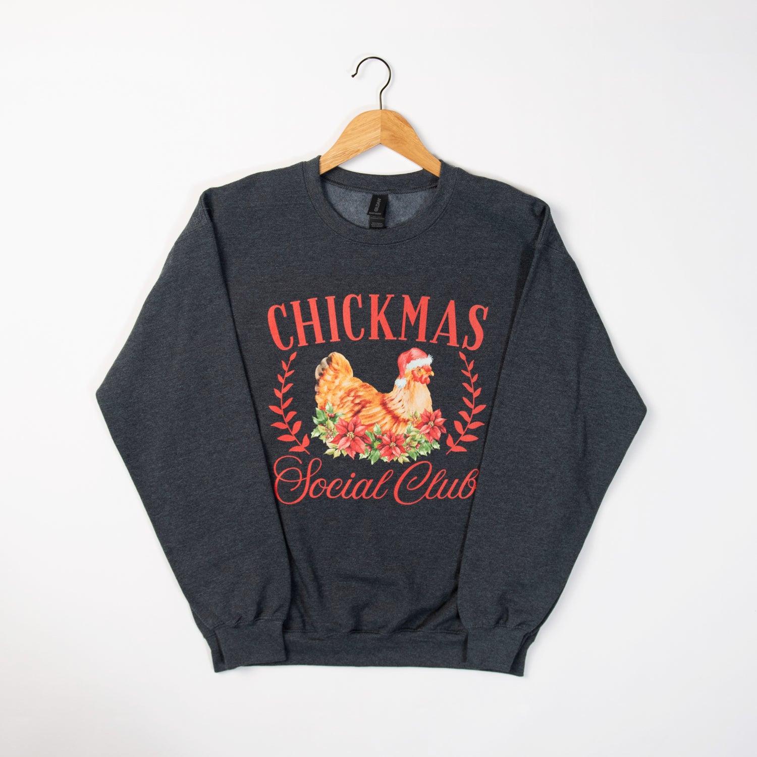 Chickmas Social Club Charcoal Crewneck - American Farm Company