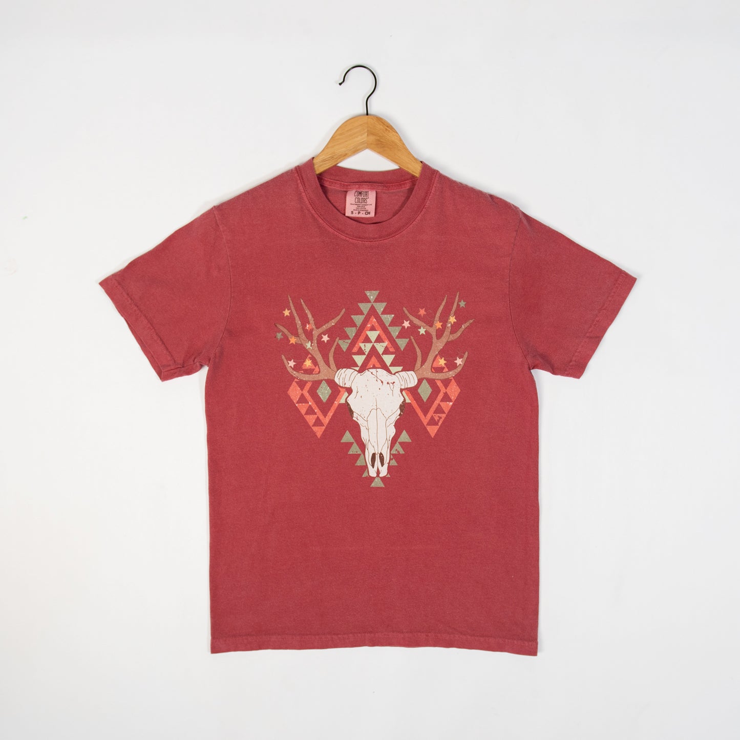 Christmas Aztec Skull Crimson Tee - American Farm Company