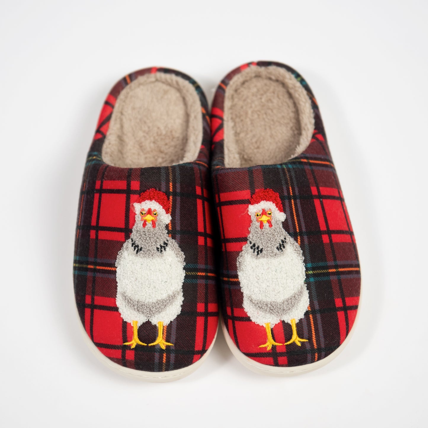 Christmas Chicken Slippers - Adult