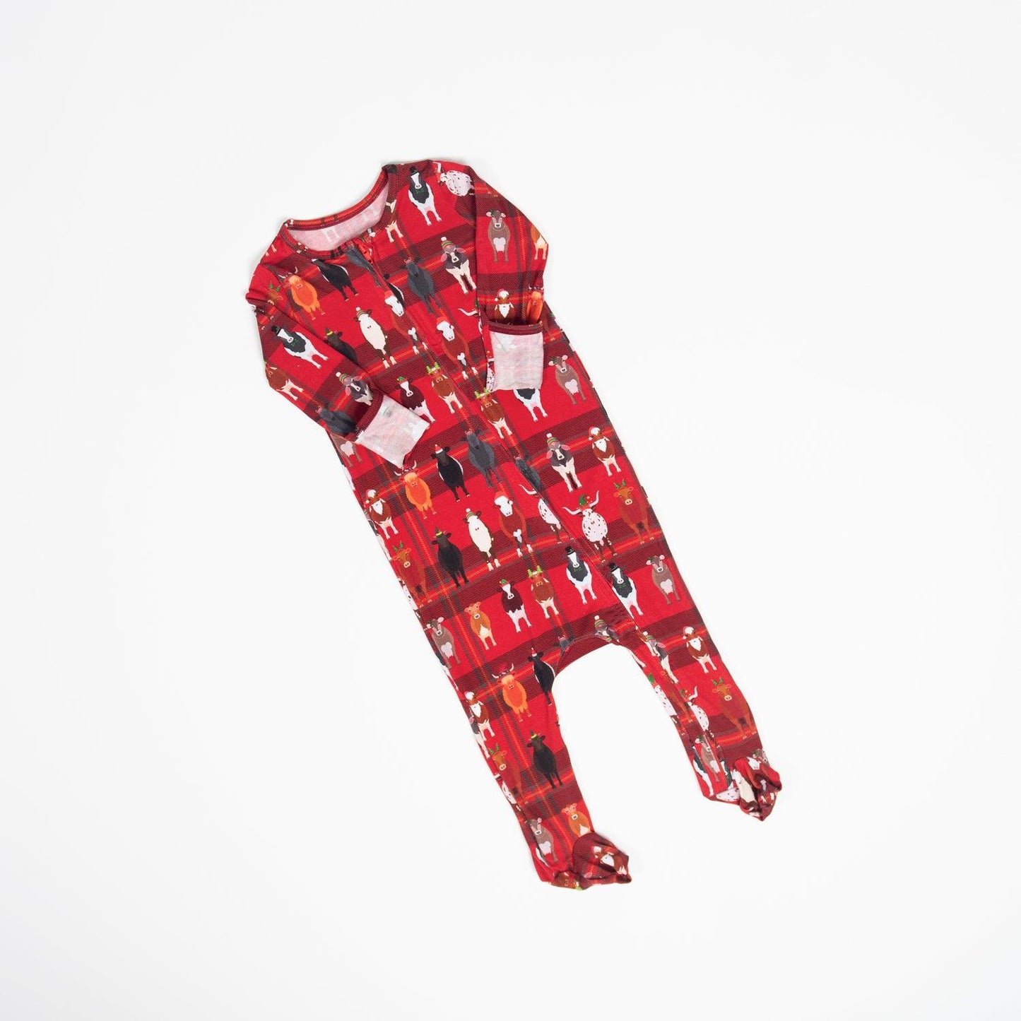 Christmas Cow Baby Bamboo Pajamas - American Farm Company