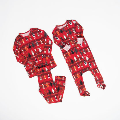 Christmas Cow Baby Bamboo Pajamas - American Farm Company