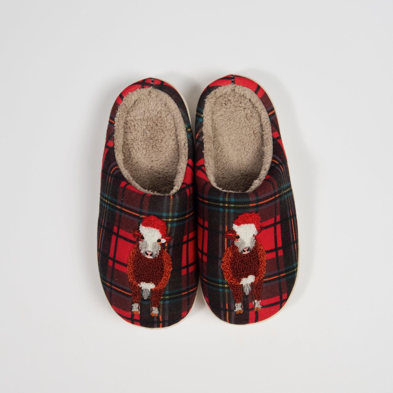 Christmas Cow Slippers - Adult - American Farm Company