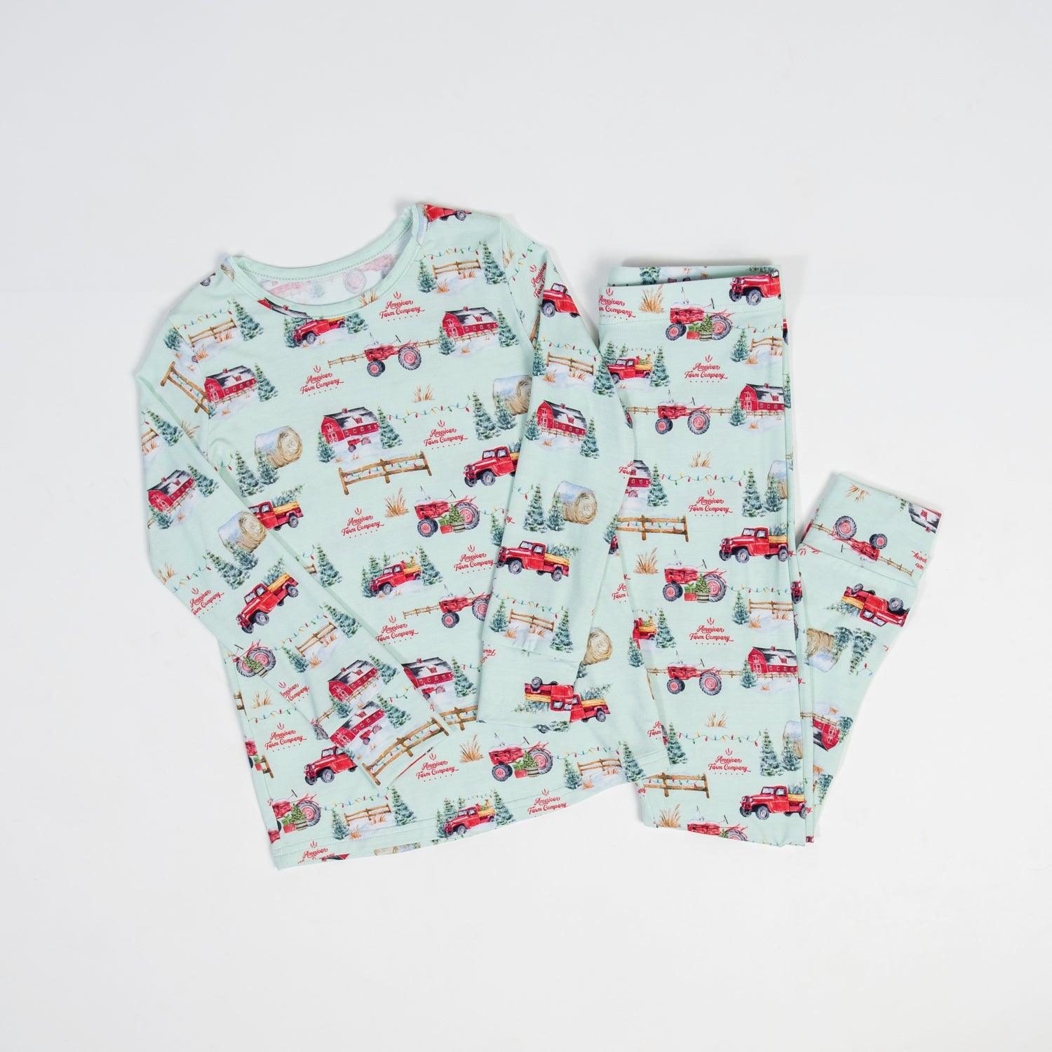 Christmas on the Farm Toddler/Youth Bamboo Pajamas - American Farm Company