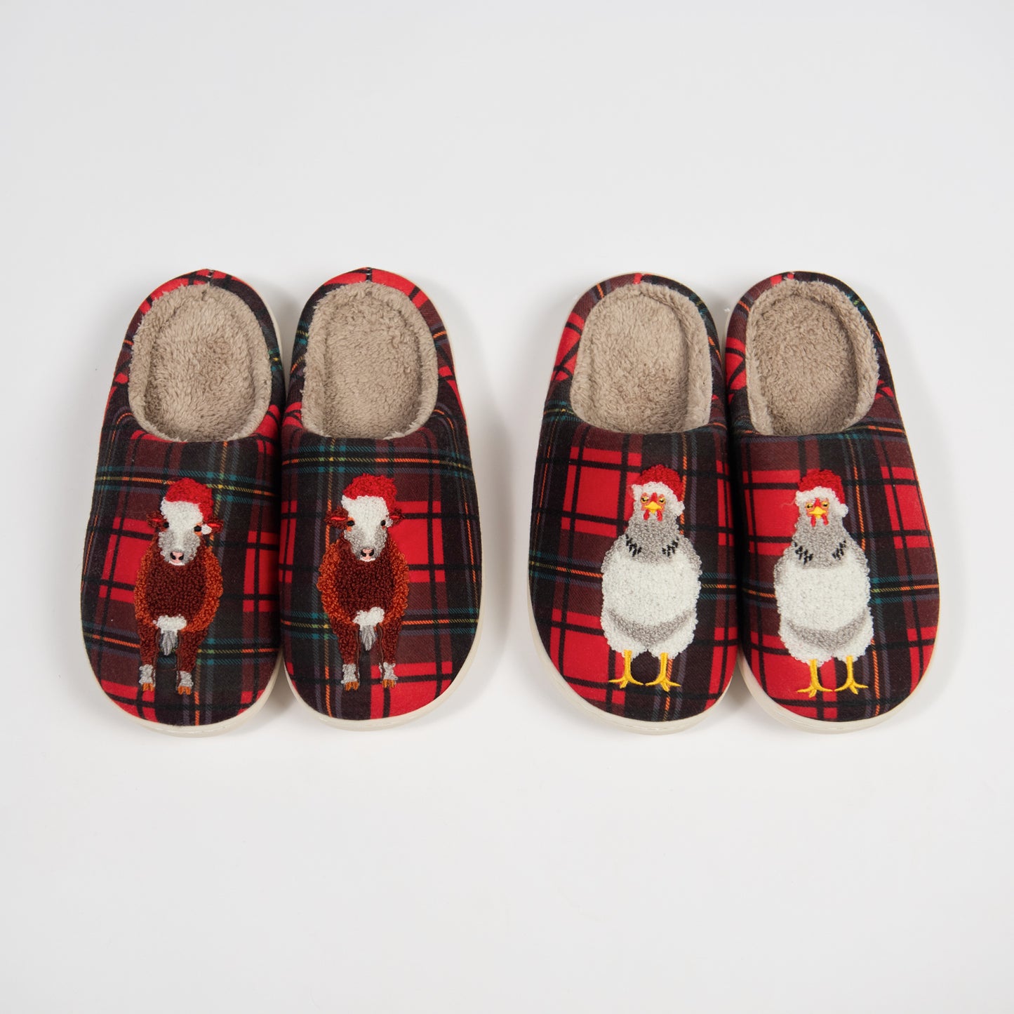 Christmas Chicken Slippers - Adult