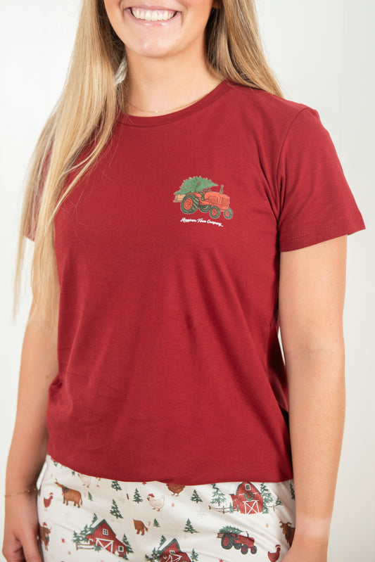 Christmas Barns & Animals Adult Pajama Shirt *PREORDER*