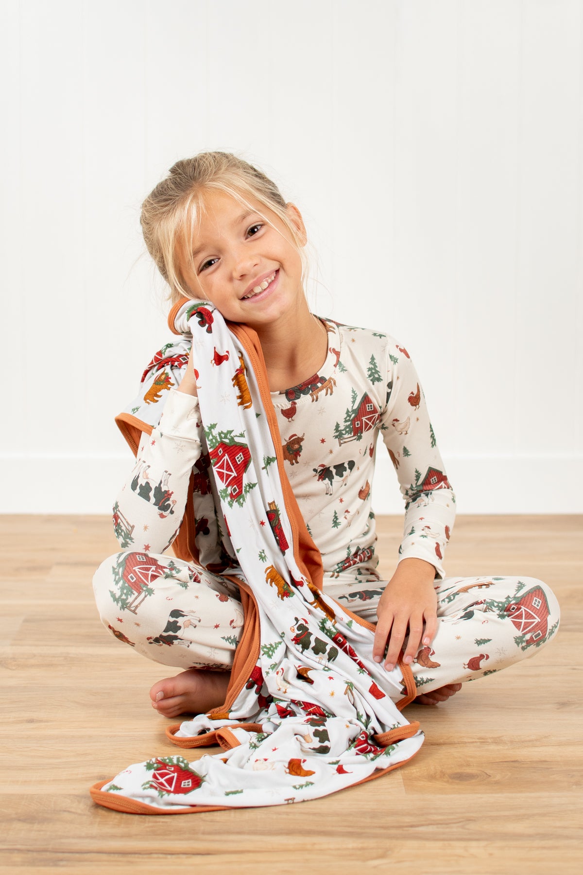 Christmas Barns & Animals Kids Bamboo Blanket