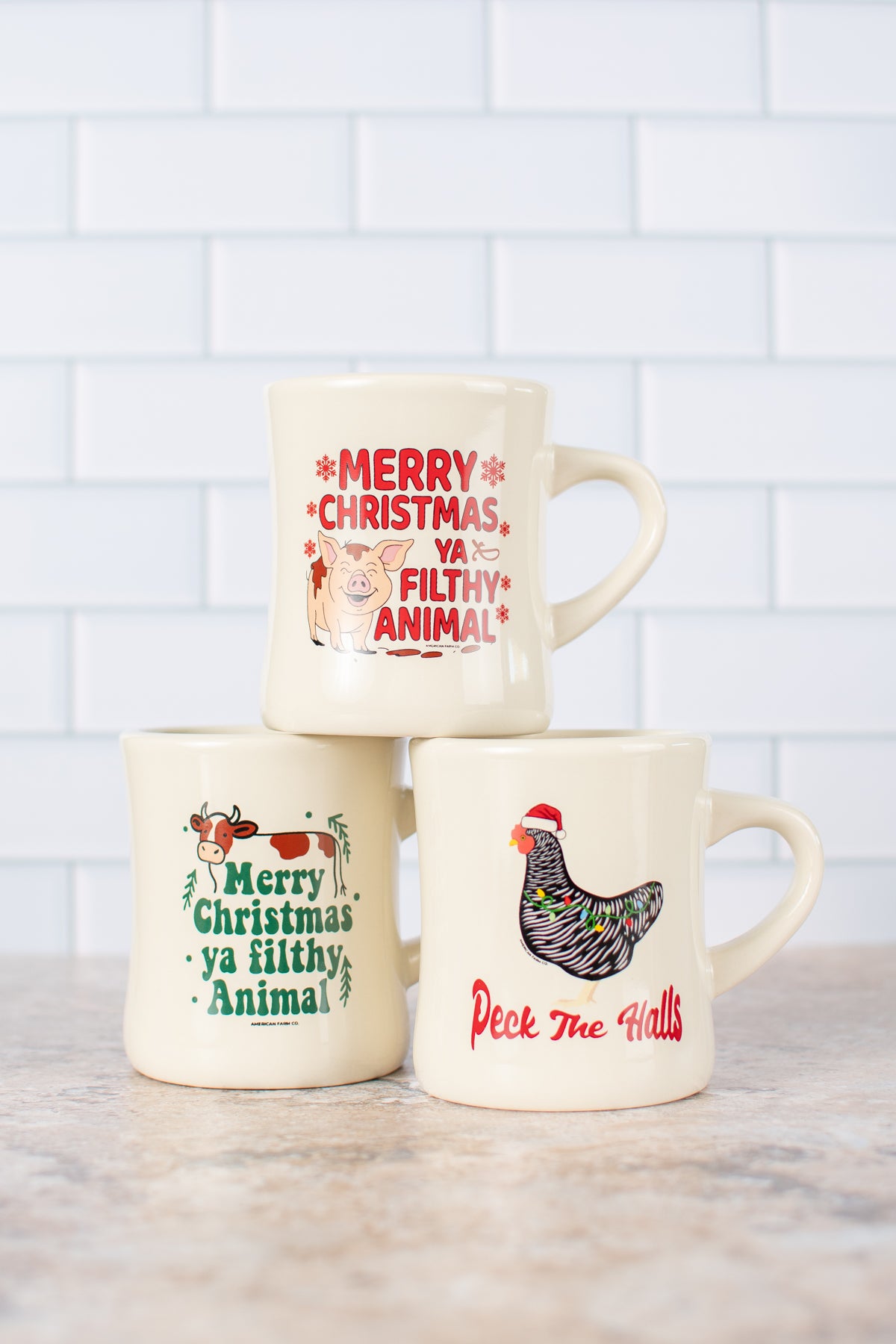 Cow 'Merry Christmas Ya Filthy Animal' Ceramic Mug