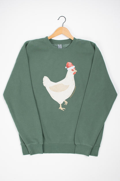 Christmas Chicken Green Crewneck