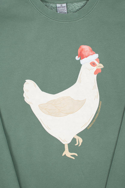 Christmas Chicken Green Crewneck