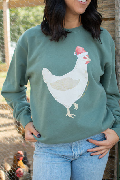 Christmas Chicken Green Crewneck