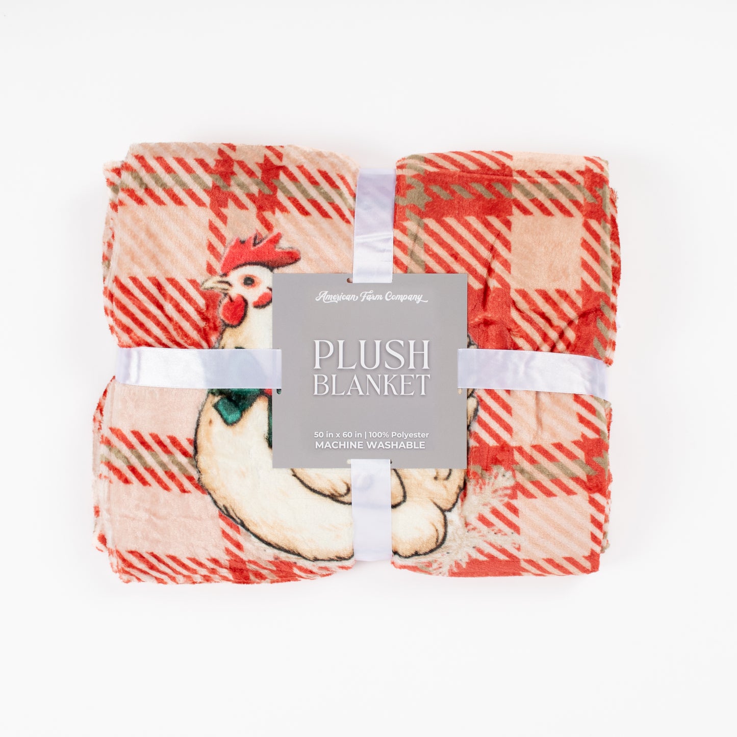 Christmas Chicken Plaid Plush Blanket