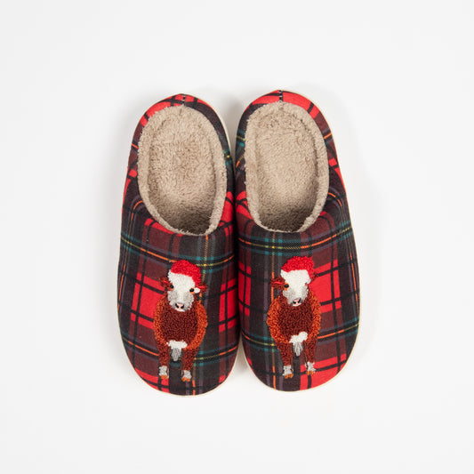 Christmas in Summertime Cow Slippers - Kids