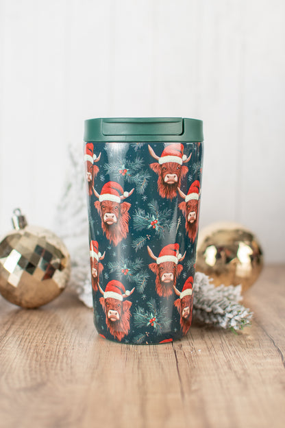 Christmas Highland Cow 12oz Little Tank Tumbler